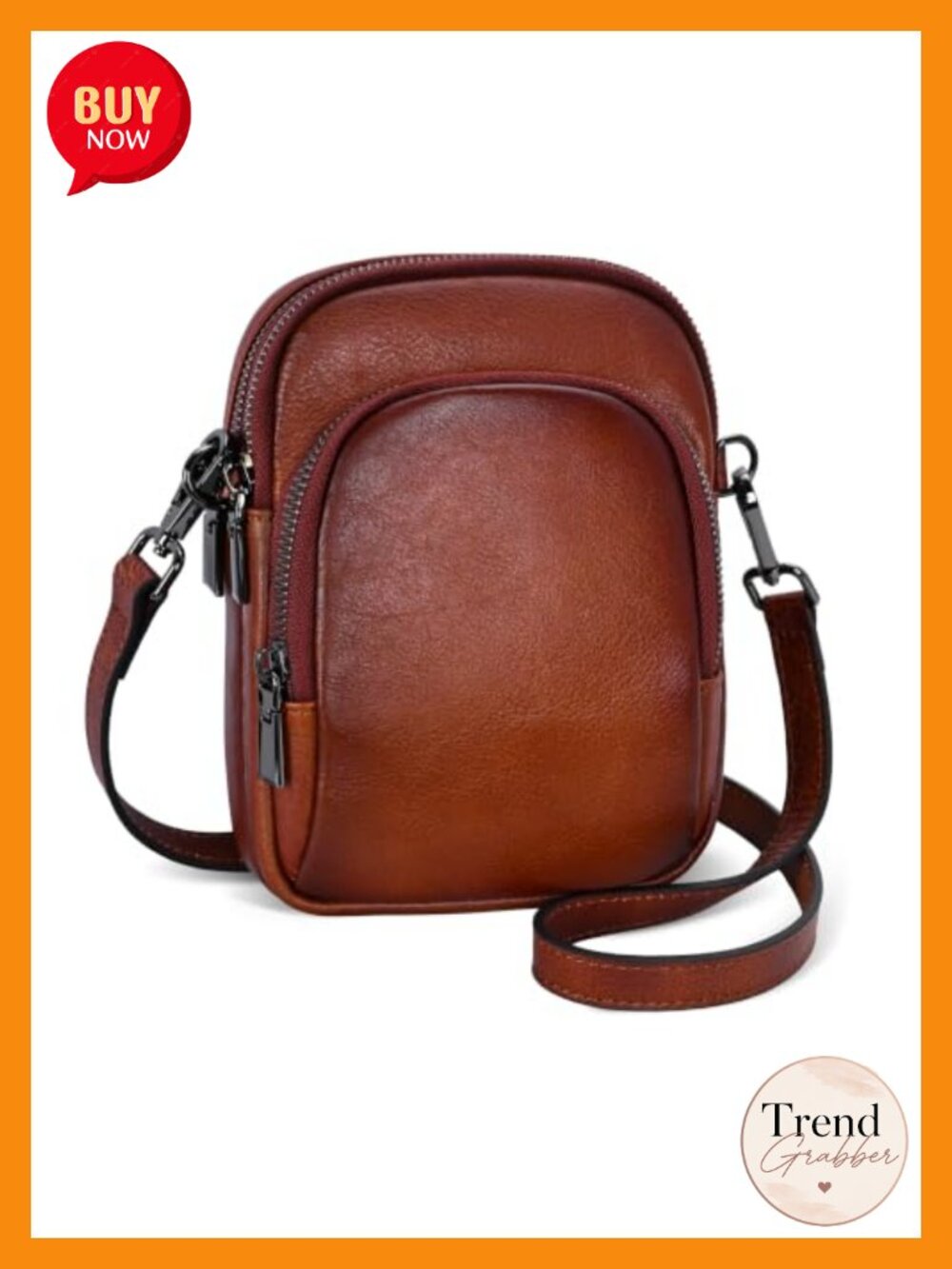 Genuine Leather Crossbody Purse Small Shoulder Bag RFID Phone Bag